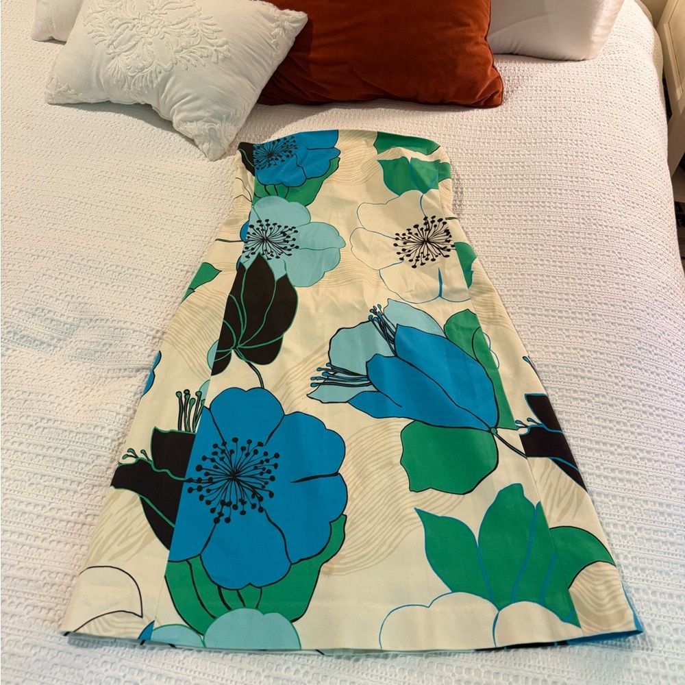 Banana Republic Strapless Dress - Blue and Green Floral